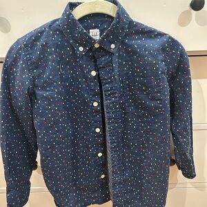 GAP Kids Navy Shirt with Multicolor Christmas lights